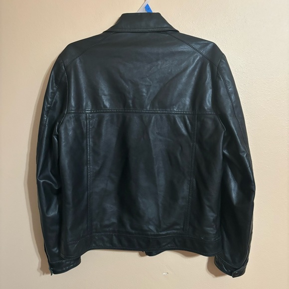Boss by Hugo Boss Alekson Black Goatskin Leather Zip-Up Jacket 46R Moto Biker XL - Picture 7 of 7